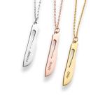Jewellery Of Breezy Personalized No10 Scalpel Name Pendant Necklace, Gold Filled, 14K Solid Gold Medical Jewelry (16", White Gold)