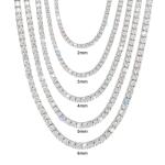 Gem's Beauty 45 CT Moissanite Tennis necklaces 4mm D Color VVS1 Round Cut Diamond Tennis necklaces 14k White Gold Plated 925 Sterling Silver Tennis necklaces for Women-24IN/60.96CM-1