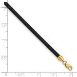 JewelryWeb 14k Yellow Gold 3mm Yellow Clasp Black Rubber Cord Necklace 16 Inch Lobster Claw Pendant-Necklace for Women