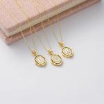 Baileys Fine Jewelry 14K Solid Gold Custom Wax Seal Letter Necklace for Women – Personalized Fine Jewelry Monogram Pendant Gift – A–Z Initials in Yellow, Rose & White Gold