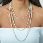 Gem's Beauty 45 CT Moissanite Tennis necklaces 4mm D Color VVS1 Round Cut Diamond Tennis necklaces 14k White Gold Plated 925 Sterling Silver Tennis necklaces for Women-24IN/60.96CM-1