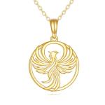 KECHO 14k Gold Phoenix Necklace Yellow Gold Phoenix Pendant Birthday Gifts for Women Jewelry Gifts for Her