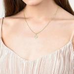 18K Solid Gold Heart Necklace for Women, Yellow Gold Dancing Gemstone Love Heart Pendant Jewelry Anniversary Birthday Gift for Women, 18"