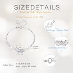 SISGEM 14k White Gold 0.15 Carat Lab Grown Diamond Infinity Anklet, Pearl Layered Ankle Bracelets for Women, 9.4-11 Inches