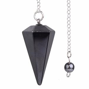 Natural Hematite Gemstone Crystal Chakra Pendant Pendulum