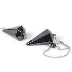 Natural Hematite Gemstone Crystal Chakra Pendant Pendulum