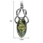 Celtic Green Amber Sterling Silver Pendant by Ian & Valeri