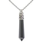 Natural Hematite Hexagonal Pointed Chakra Pendant Necklace