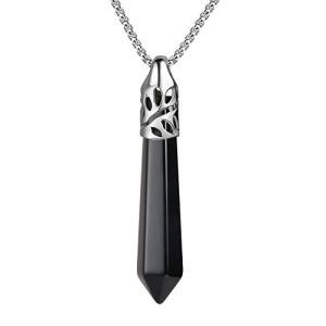 Black Onyx Crystal Pendant Necklace for Energy Healing