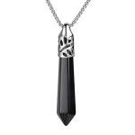 Black Onyx Crystal Pendant Necklace for Energy Healing