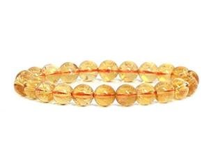 Natural Citrine Stretch Beaded Bracelet for Chakras Healing