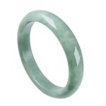 Natural Green Jade Bangle Bracelet - Handmade Good Luck