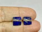 Lapis Lazuli Square Stud Earrings, 14k Gold Filled
