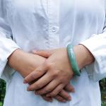 Natural Green Jade Bangle Bracelet - Handmade Good Luck