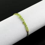 Peridot Chip Braided Bracelet, Energy Healing Gemstone Jewelry