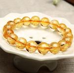 Natural Citrine Stretch Beaded Bracelet for Chakras Healing