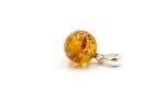 Cognac Amber Pendant with Sterling Silver Loop | Amber Jewelry