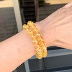 Natural Citrine Stretch Beaded Bracelet for Chakras Healing
