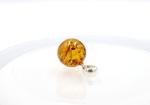 Cognac Amber Pendant with Sterling Silver Loop | Amber Jewelry