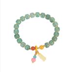 Green Jade Citrine Beads Charm Bracelet Healing Chain