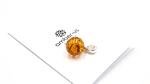 Cognac Amber Pendant with Sterling Silver Loop | Amber Jewelry
