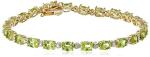 Peridot Oval Cut Gold Plated Tennis Bracelet