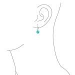 Stabilized Turquoise Silver Lever back Ball Drop Earrings