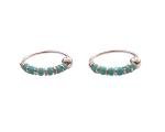 Sterling Silver Turquoise Beaded Helix Hoops, Handmade