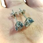 Sterling Silver Tanzanite Oval Stud Earrings Women's Jewelry