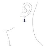 Blue Lapis Lazuli Bali Beaded Drop Earrings