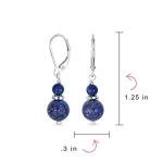 Blue Lapis Lazuli Bali Beaded Drop Earrings