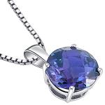 Alexandrite Pendant in 14K White Gold for Women