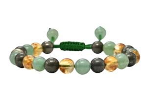 Pyrite Green Aventurine Citrine Wealth Success Bracelet Set