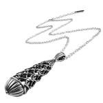Controse Teardrop Black Hematite Pendant Necklace