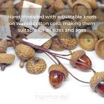 Handmade Baltic Amber Acorn Pendant Necklace for Peace