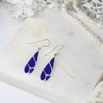 AeraVida Vintage Lapis Teardrop Birthstone Earrings Silver