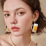 Beer Mug & Wine Glass Dangle Earrings Set