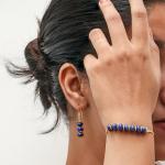 Lapis Lazuli Gold Plated Dangle Earrings for Women