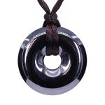 Black Hematite Donut Bead Charm Reiki Pendant Necklace