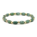 Emerald green natural jade beaded bracelet for women