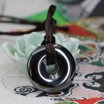 Black Hematite Donut Bead Charm Reiki Pendant Necklace