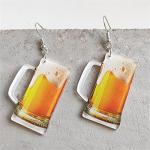 Beer Mug & Wine Glass Dangle Earrings Set