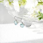 Aquamarine Dangle Earrings - Blue Birthstone Handmade Jewelry
