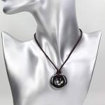 Black Hematite Donut Bead Charm Reiki Pendant Necklace