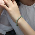 Emerald green natural jade beaded bracelet for women