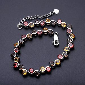 Garnet Citrine Smoky Quartz Sterling Silver Bracelets