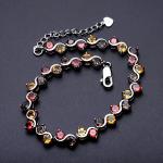 Garnet Citrine Smoky Quartz Sterling Silver Bracelets