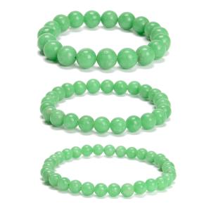 Green Jade Beads Bracelet Set with 3 Sizes