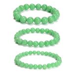 Green Jade Beads Bracelet Set with 3 Sizes