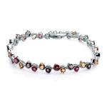 Garnet Citrine Smoky Quartz Sterling Silver Bracelets